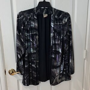 Vintage Black and Silver Patterned Jacket frankenwalder 40